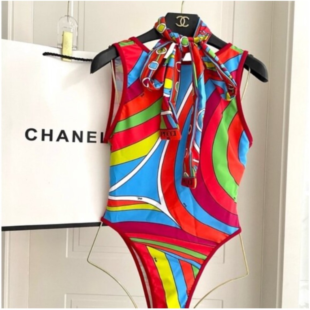 Emilio Pucci Multicolor Marmol Swirl Bikini